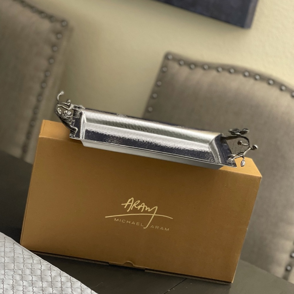 Michael Aram Black Orchid Mini Steel Tray